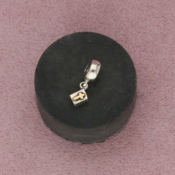 Pandora Jewelry - pandora sterling silver & 14k gold cross bible dangle charm pendant